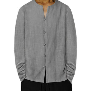 INCERUN Brand Casual Shirts Men's Dress Shirts Solid Long Sleeve
