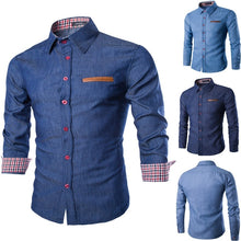 Load image into Gallery viewer, New Men Dress Shirts Autumn Casual Shirts Long Sleeve Slim Fit
