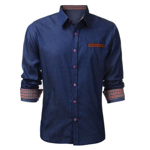 New Men Dress Shirts Autumn Casual Shirts Long Sleeve Slim Fit