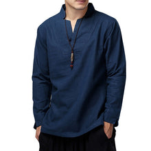 Load image into Gallery viewer, 2019 Vintage Mens Shirts Dress Cotton Linen Autumn Long Sleeve