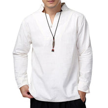 Load image into Gallery viewer, 2019 Vintage Mens Shirts Dress Cotton Linen Autumn Long Sleeve